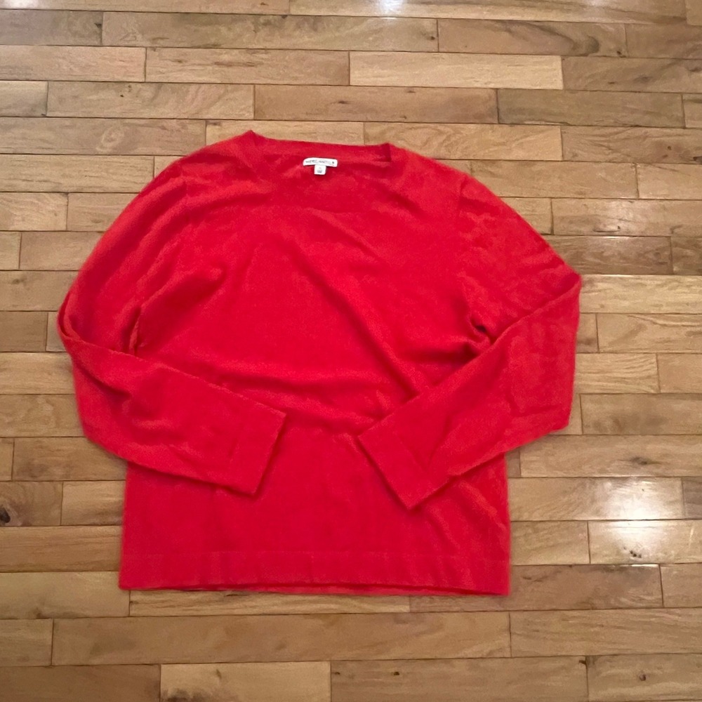 J.Crew Mercantile Womens Red Crewneck Sweater Long Sleeve Knit Top Size L